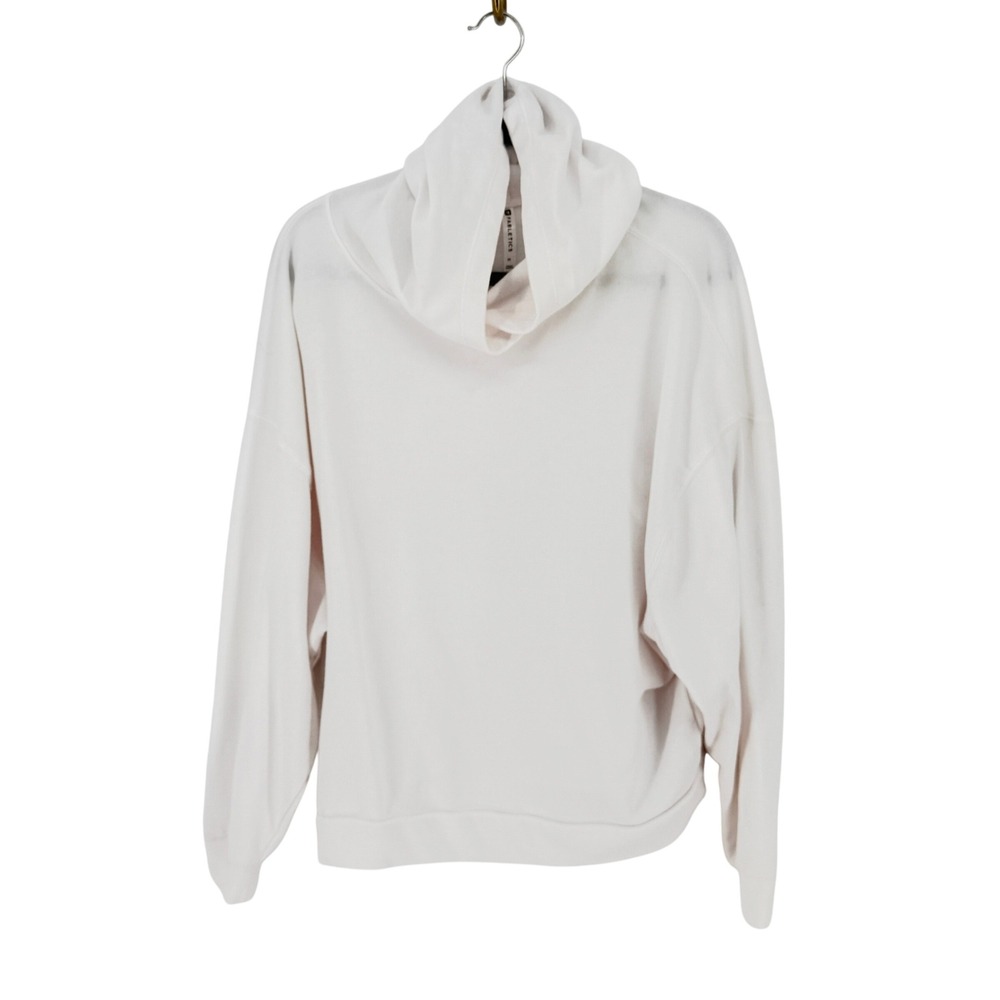 Fabletics Womens White Oversized Cowl Neck Hoodie Sweatshirt Medium Athleisure